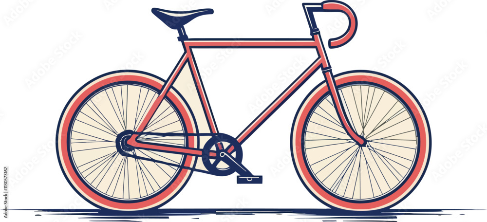 Fototapeta premium red bicycle on white background