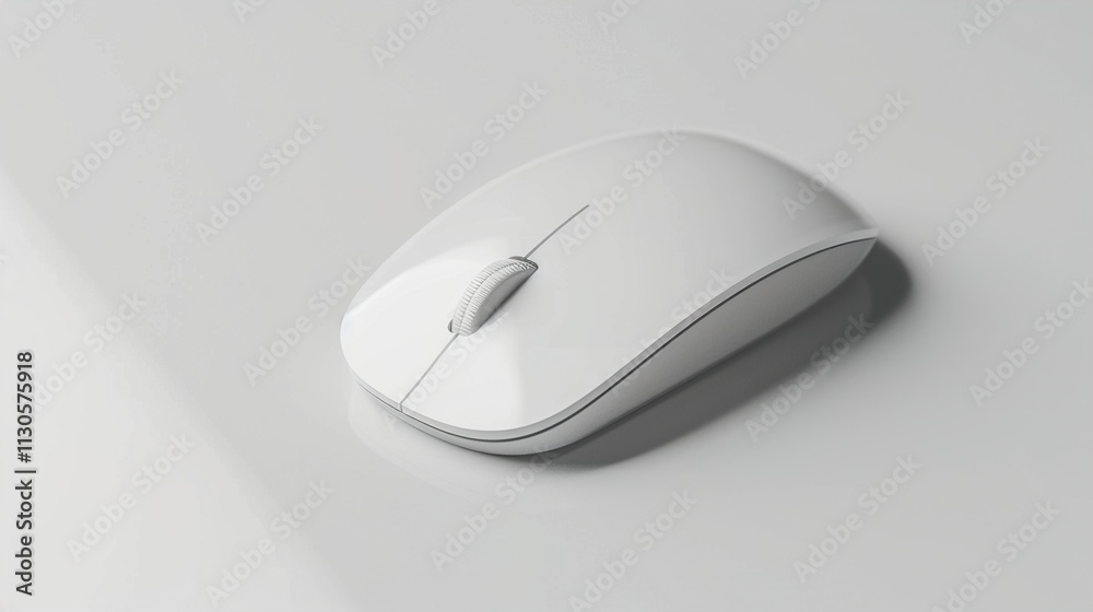 A sleek wireless mouse on a solid white background.