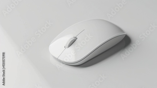 Obraz na płótnie A sleek wireless mouse on a solid white background. w salonie