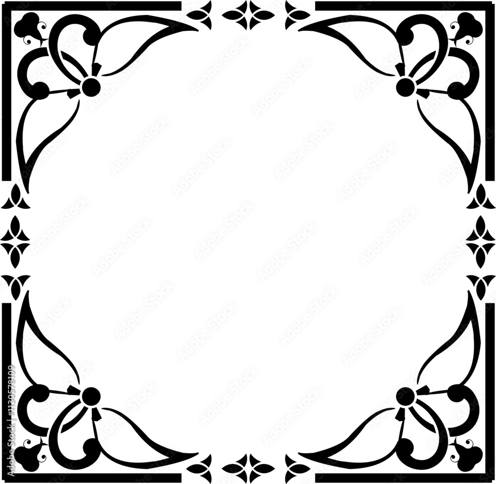 decorative graphic vintage frame with floral element