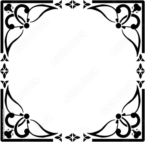 Obraz na płótnie decorative graphic vintage frame with floral element w salonie