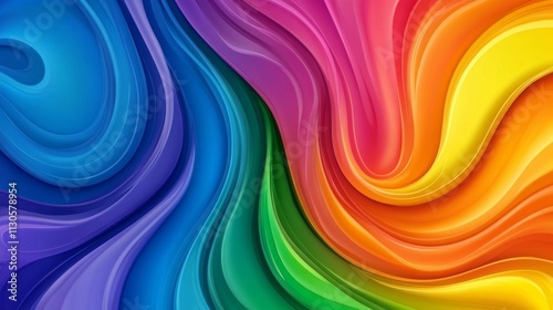 Abstract Colorful Rainbow Liquid Background with Wavy Gradient for Design, Banner, and Poster