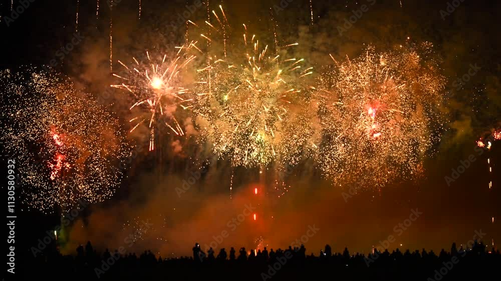 Spectacular New Year 2025 Eve firework show lighting up the night sky ...