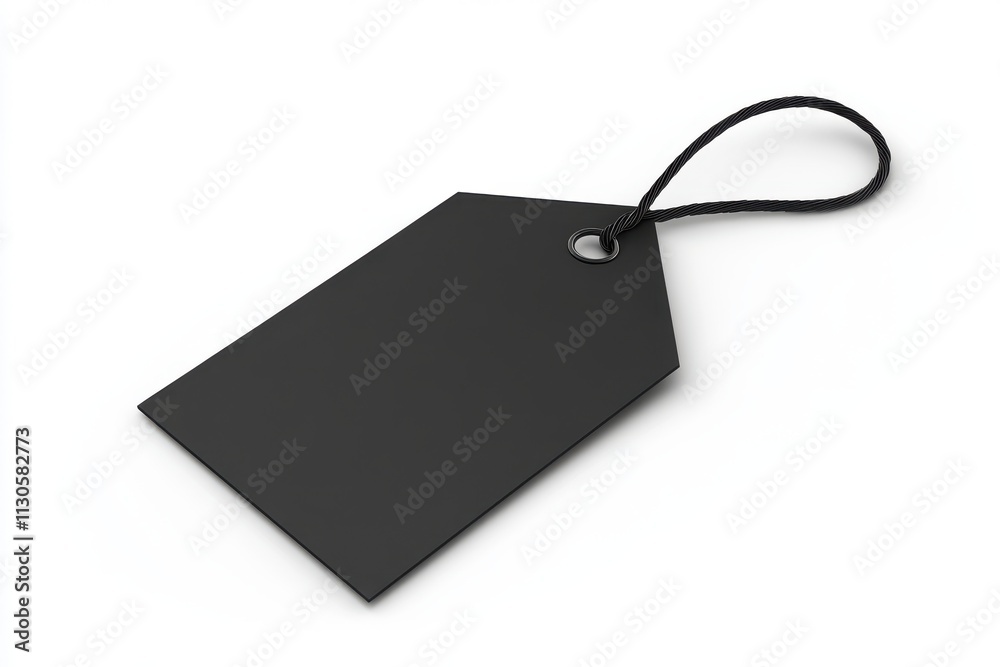 Fototapeta premium A sleek black tag label isolated on a clean background