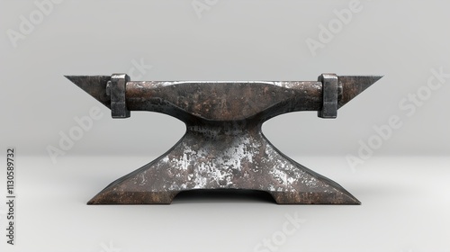 Obraz na płótnie A steel anvil with a smooth surface on a solid white background. w salonie