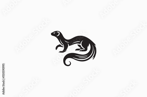 A Ferret animal vector silhouette image adobe illustrator..eps