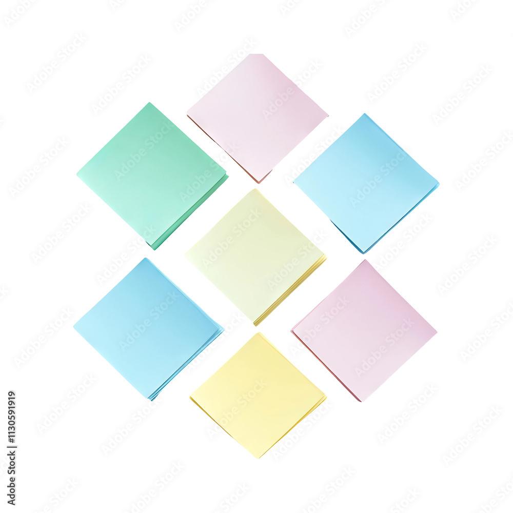 Fototapeta premium Colorful Sticky Notes on Transparent Background