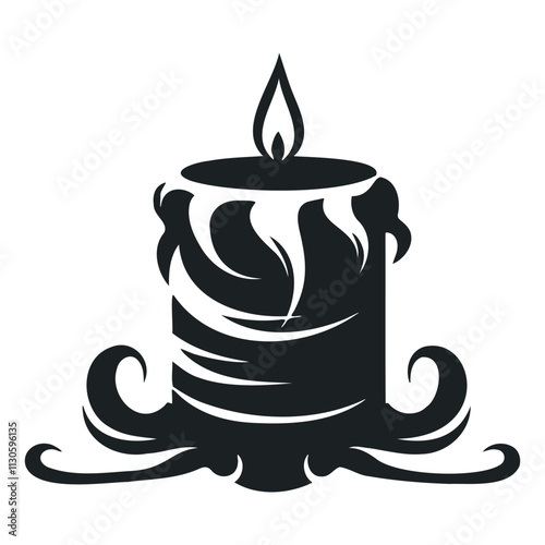 Candle vector illustration. Cartoon candle. Candle hand draw isolated