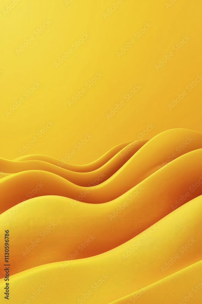 Fototapeta premium Dynamic flow design, bright yellow background, streamlined efficiency concept