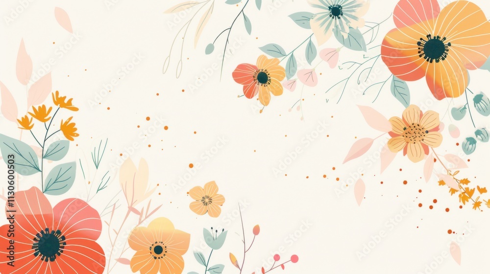 Fototapeta premium Colorful flowers on white background