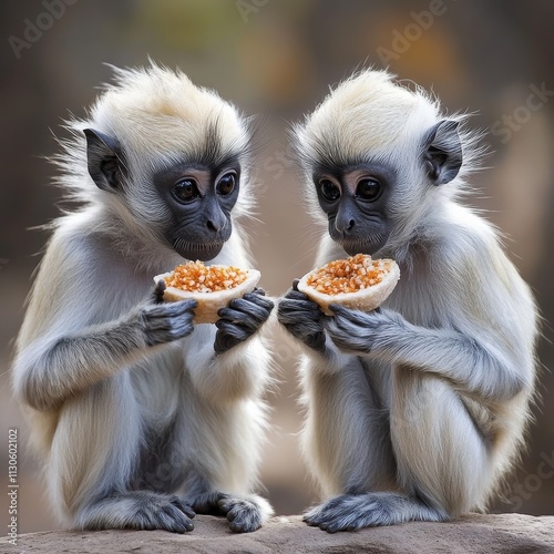 Langurs: lanky, long-tailed monkeys in India.