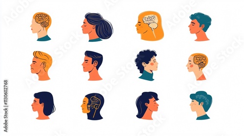 Mental Health Disorders Illustrations Set for Professional Usage photo