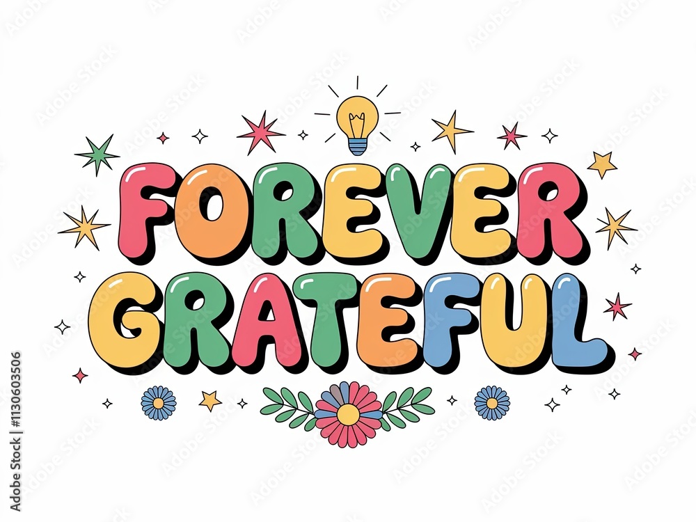 Fototapeta premium Colorful Artistic Typography with Inspirational Message and Decorative Elements