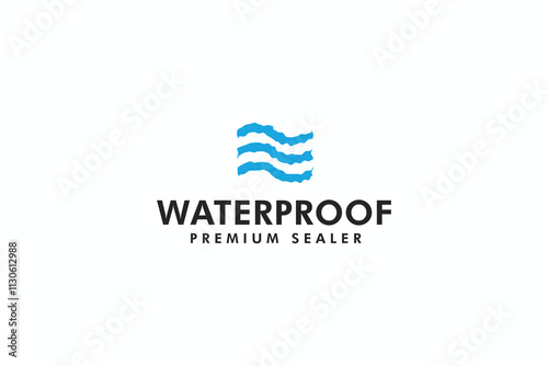 waterproof premium sealer icon logo vector design template. abstract waterproof epoxy and sealer symbol logo design vector illustration isolated on white background 