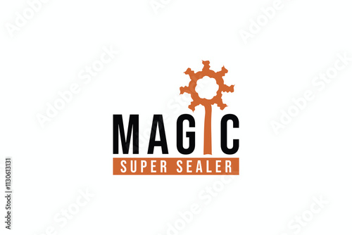 abstract magic sealer logo vector design template. modern logotype of magic super sealer design vector ideas with elegant, simple and pictogram styles. 