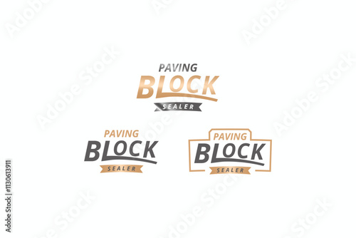 creative paving sealer logo design vector illustration with elegant and luxury styles. bundle set logotype of paving block sealing vector design template isolated on white.