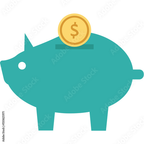 Piggy Bank  vector icon with an isolated background 