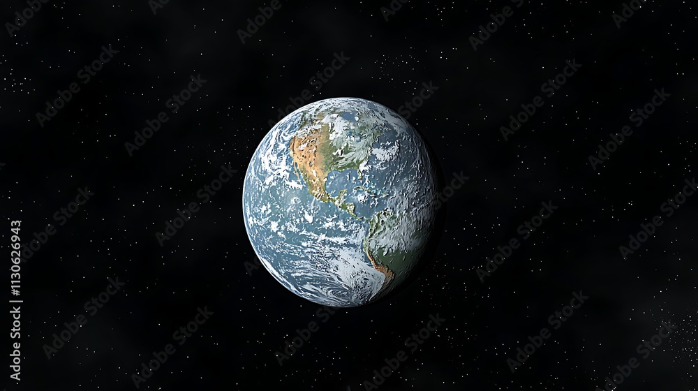 Fototapeta premium Earth Planet Space Globe Universe World Stars Galaxy Cosmos Night Sky Blue Planet