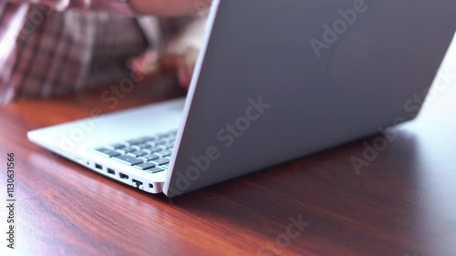 turn on and off laptop video footage. 4k