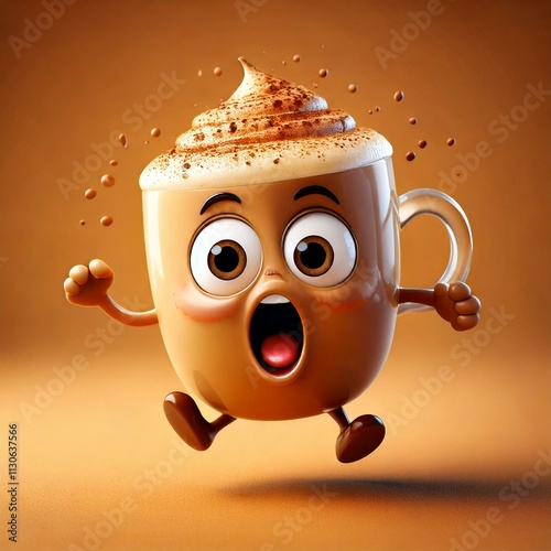 Surprised Cappuccino Charac...