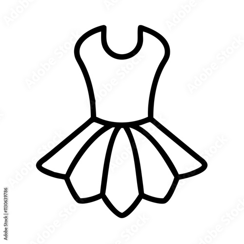 ballet tutu icon, dance day line art, dance icon - simple black line art icon of ballet tutu, for dance day celebrations. dancer vector art.