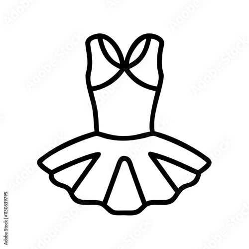 ballet tutu icon, dance day line art, dance icon - simple black line art icon of ballet tutu, for dance day celebrations. dancer vector art.