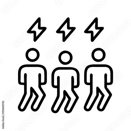 flash mob icon, dance day line art, dance icon - simple black line art icon of flash mob, for dance day celebrations. dancer vector art.