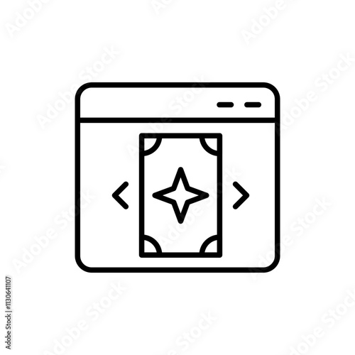 Trading card game outline icons, minimalist vector illustration ,simple transparent graphic element .Isolated on white background