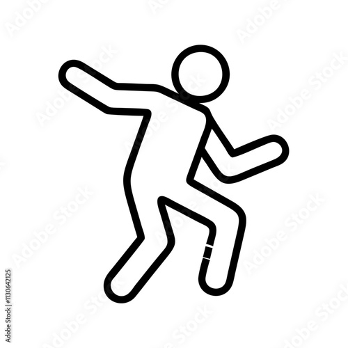 street dance moves icon, dance day line art, dance icon - simple black line art icon of street dance moves, for dance day celebrations. dancer vector art.