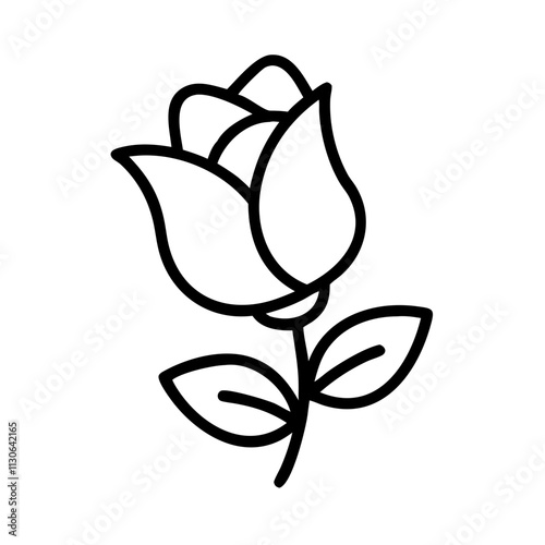 tango rose icon, dance day line art, dance icon - simple black line art icon of tango rose, for dance day celebrations. dancer vector art.