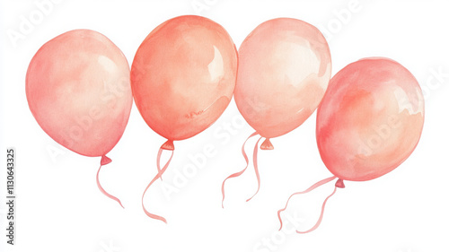Soft pink balloons float gracefully, perfect for celebrations and events
