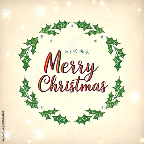merry christmas floral wreath background