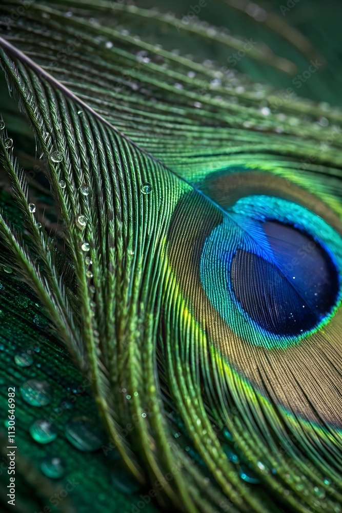 Obraz premium Green and Blue Peacock Feather