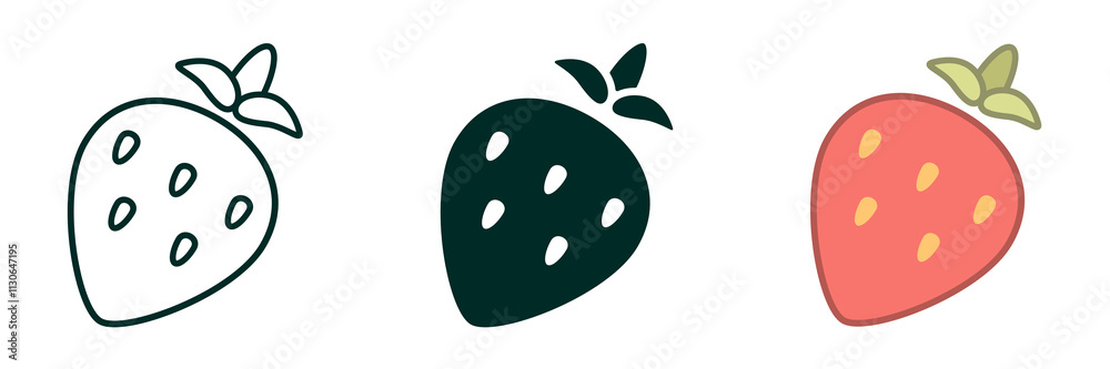 Fototapeta premium strawberry icon PNG - Simple isolate transparent background