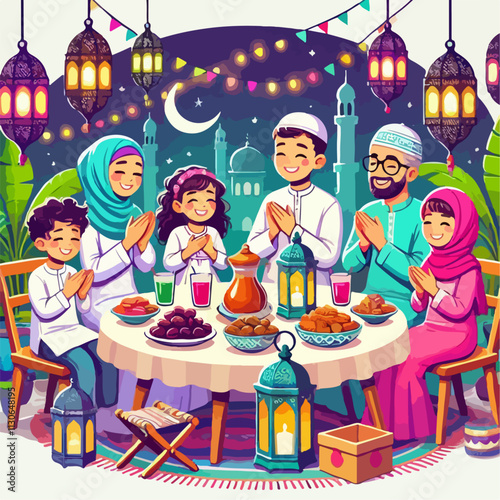 the family enjoys fasting month dishes