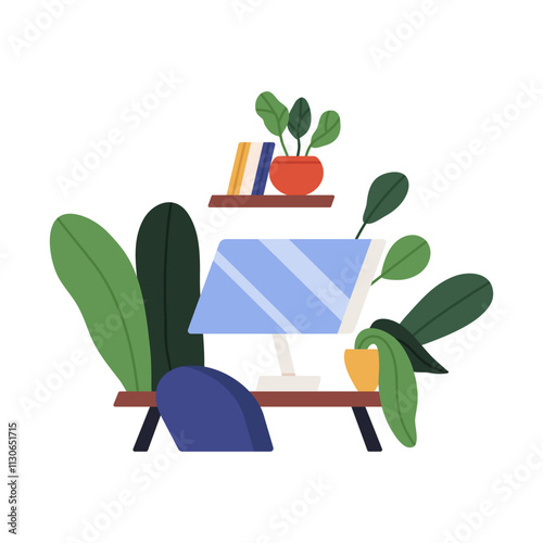 Green workplace illustration