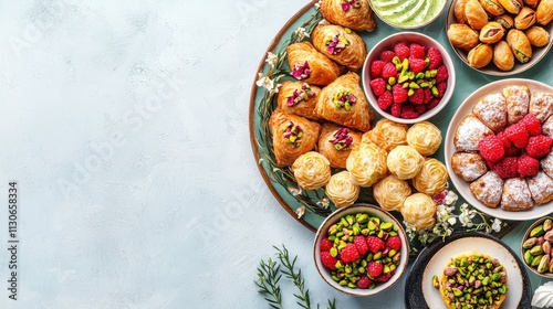Wallpaper Mural Colorful and Delicious Dessert Platter with Pastries, Fruits, and Nuts Arabic Sweets and Desserts Torontodigital.ca