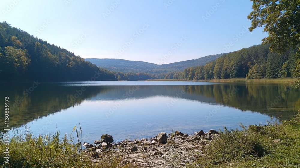 Fototapeta premium lake and mountains