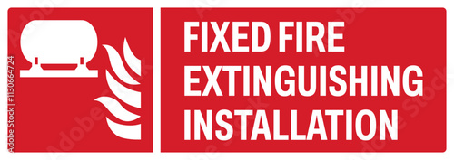 ISO fire prevention safety sign uppercase text_fixed fire extinguishing installation_landscape size 1/2 a4,a3,a2,a1	 
