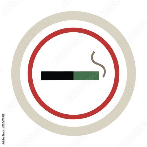 a circular icon with a green border. Inside the circle, there is a black cigarette with a wavy line coming out of it