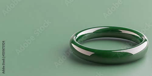 Jade Bangle on Green Backgr...