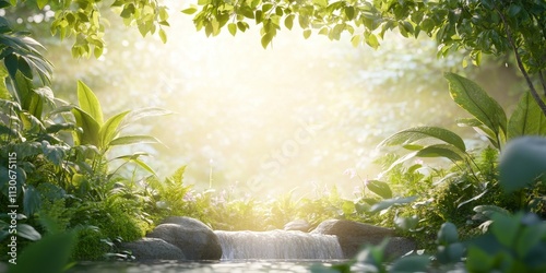 Serene Waterfall in Lush Ju...