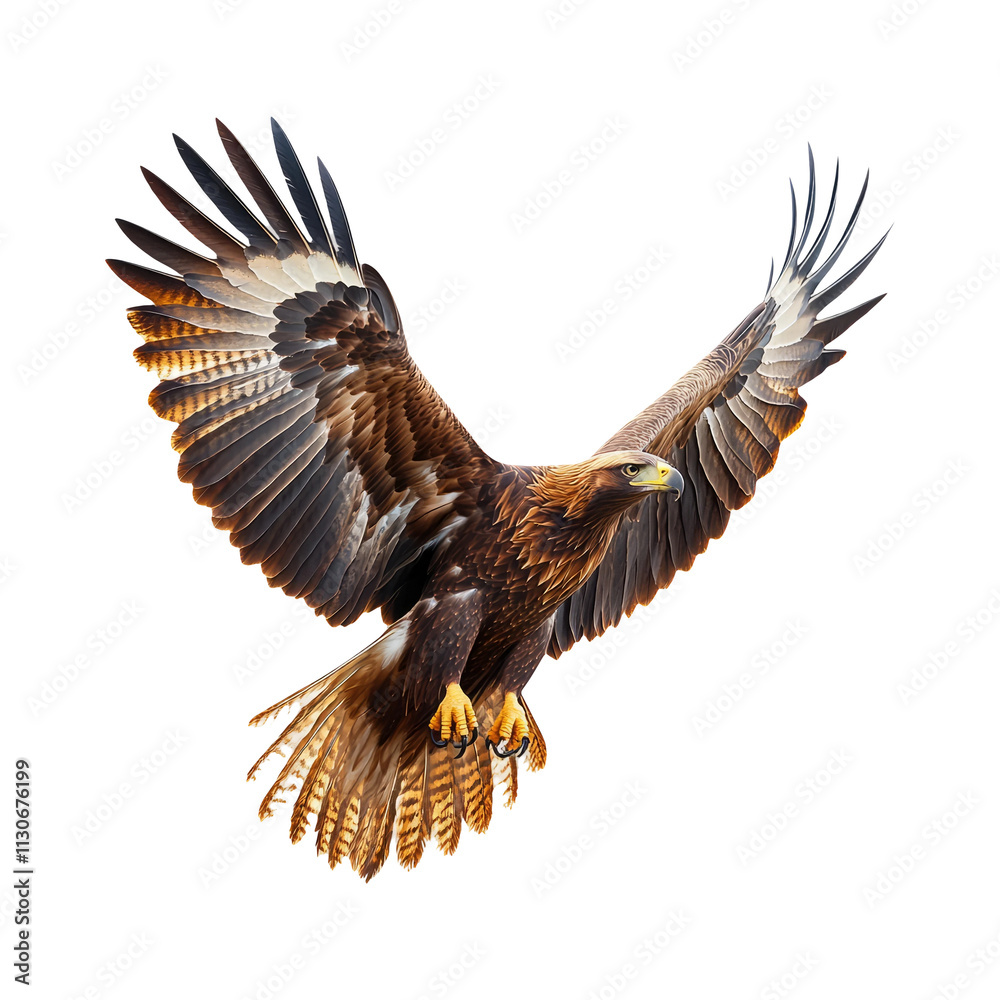 Obraz premium Majestic Eagle in Flight on Transparent Background