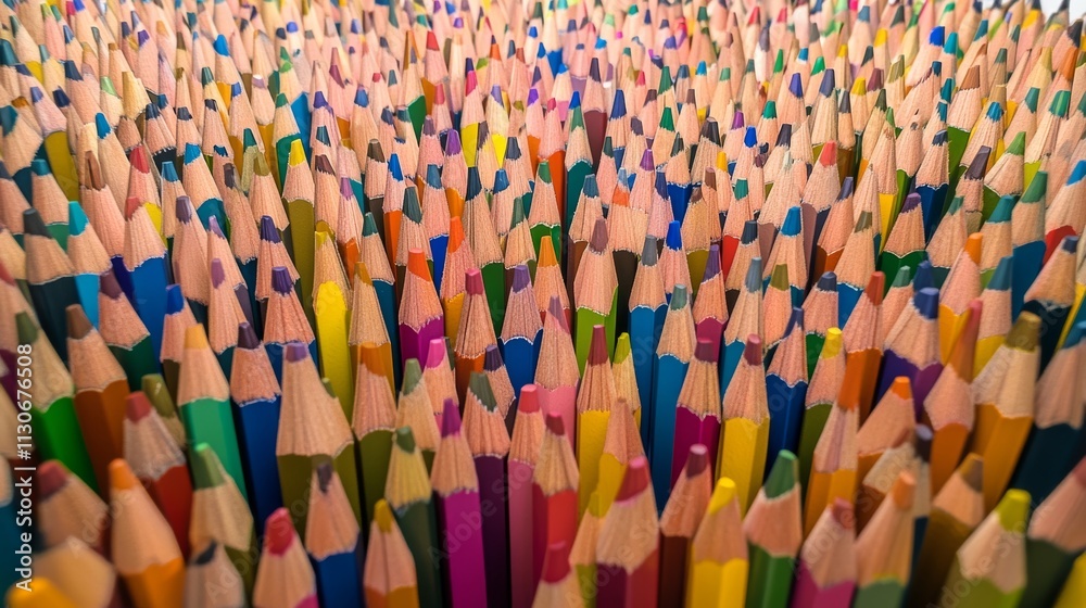 Fototapeta premium Colored pencils background Color pencils on white background