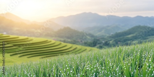 Sunrise Over Rice Terraces:...