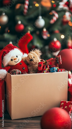 Christmas Donation Box for Community Toy Drive Christmas Charity Event, Christmas Charity Event, Happy Christmas day, Winter vibe 