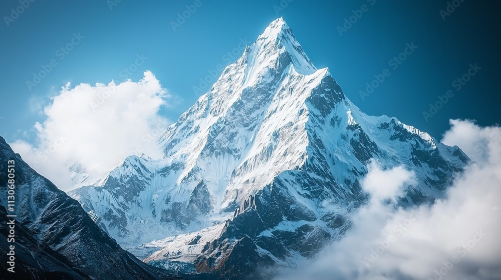 Obraz premium Beautiful scenic Himalayas covered in snow