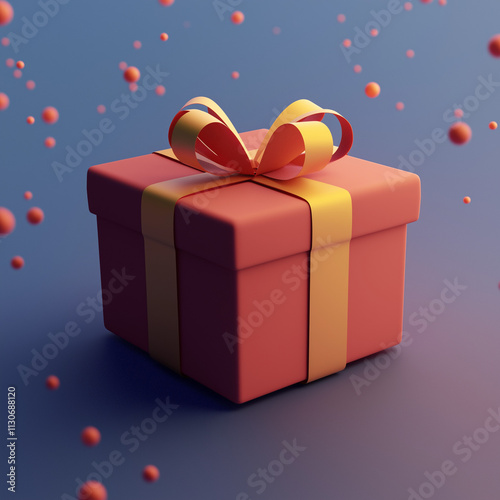 Animated Gift Box with Colorful Ribbons and Lights