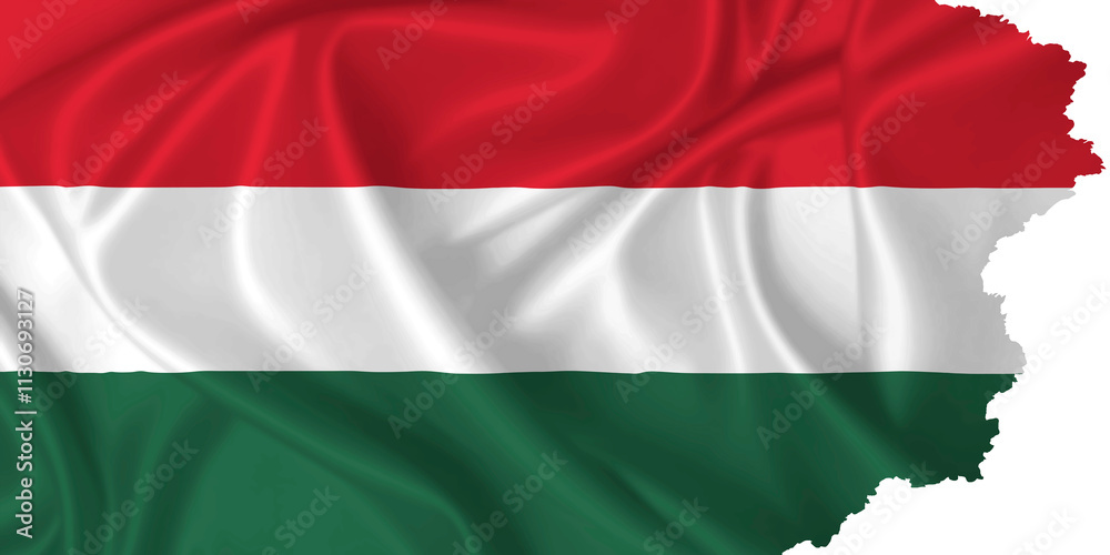 Obraz premium Hungary Flag with torn edges on transparent background