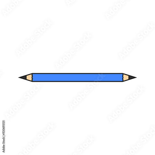 A long thin wooden pencil sharpened on both sides.
